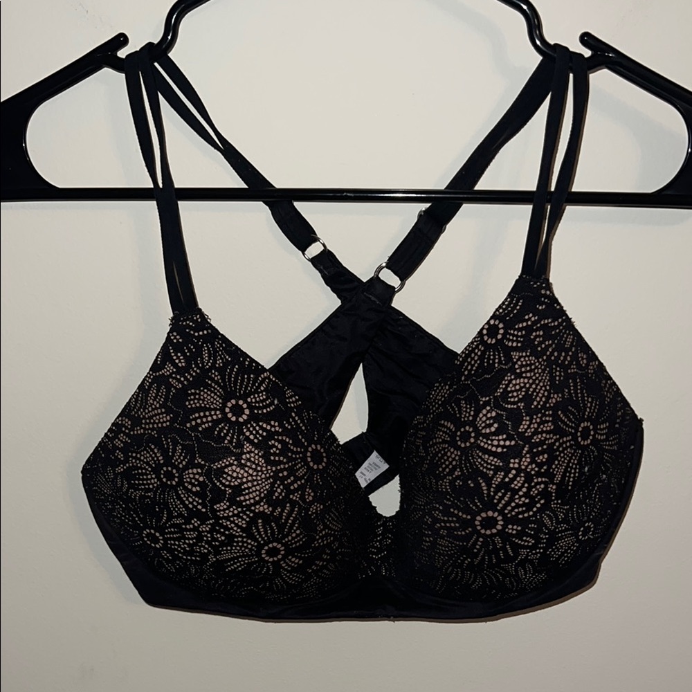 Aerie Black Lace Bra with Adjustable Straps